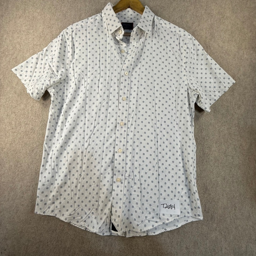 UNTUCKit Mullins-SS Slim Fit Short Sleeve Shirt White Navy Floral 41530 Mens M